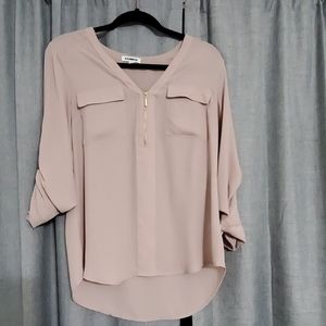 Zipper detail light pink top